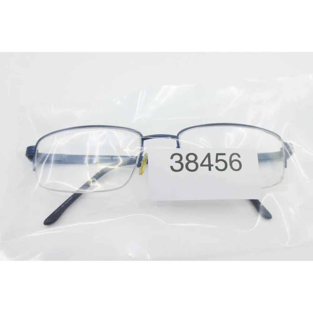 Pentax PX 905 Navy Blue Titanium Semi Rimless Rectangular Eyeglass Frames